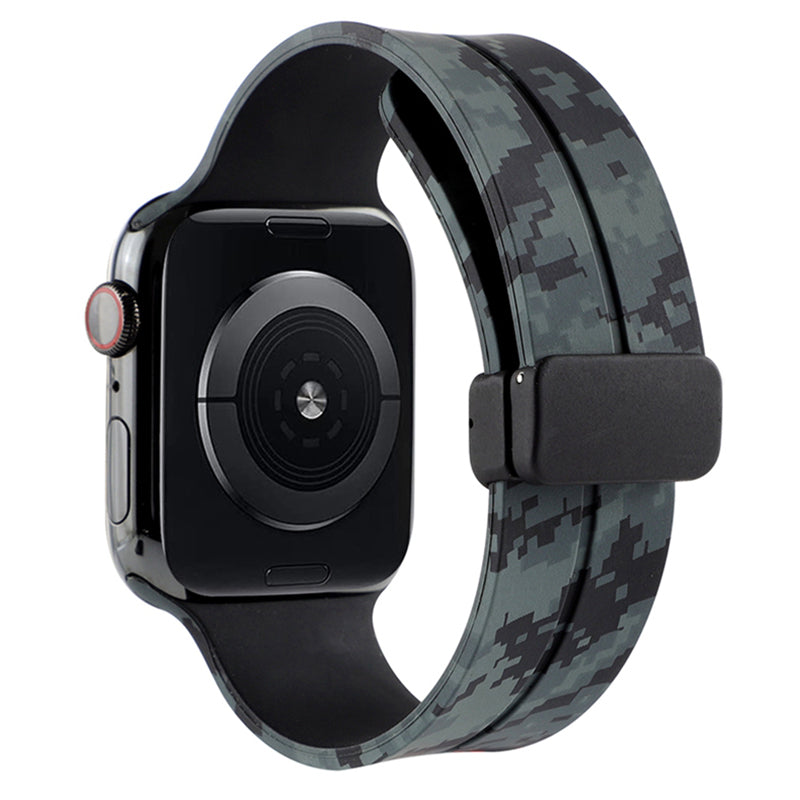 For Apple Watch Series 9 8 7 41mm 6 5 4 SE (2023) SE (2022) SE 40mm 3 2 1 38mm Magnetic Watch Band Camo Silicone Watch Strap For Apple Watch Series 9 8 7 41mm 6 5 4 SE (2023) SE (2022) SE 40mm 3 2 1 38mm Magnetic Watch Band Camo Silicone Watch Strap
